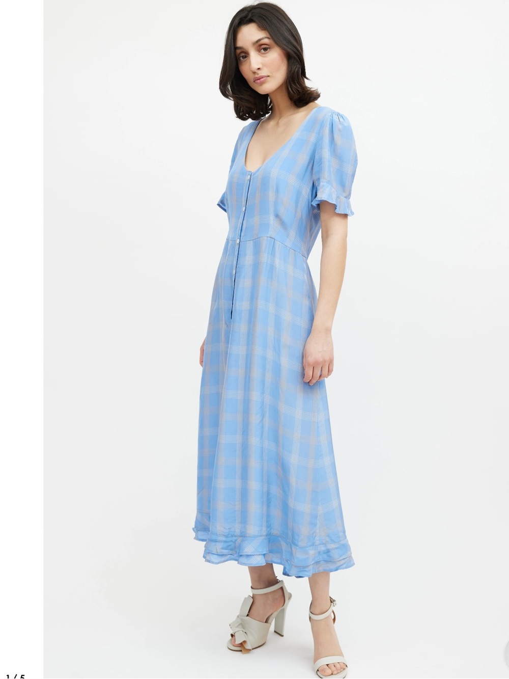 SMYTHE Frontier Dress Cornflower Blue Plaid